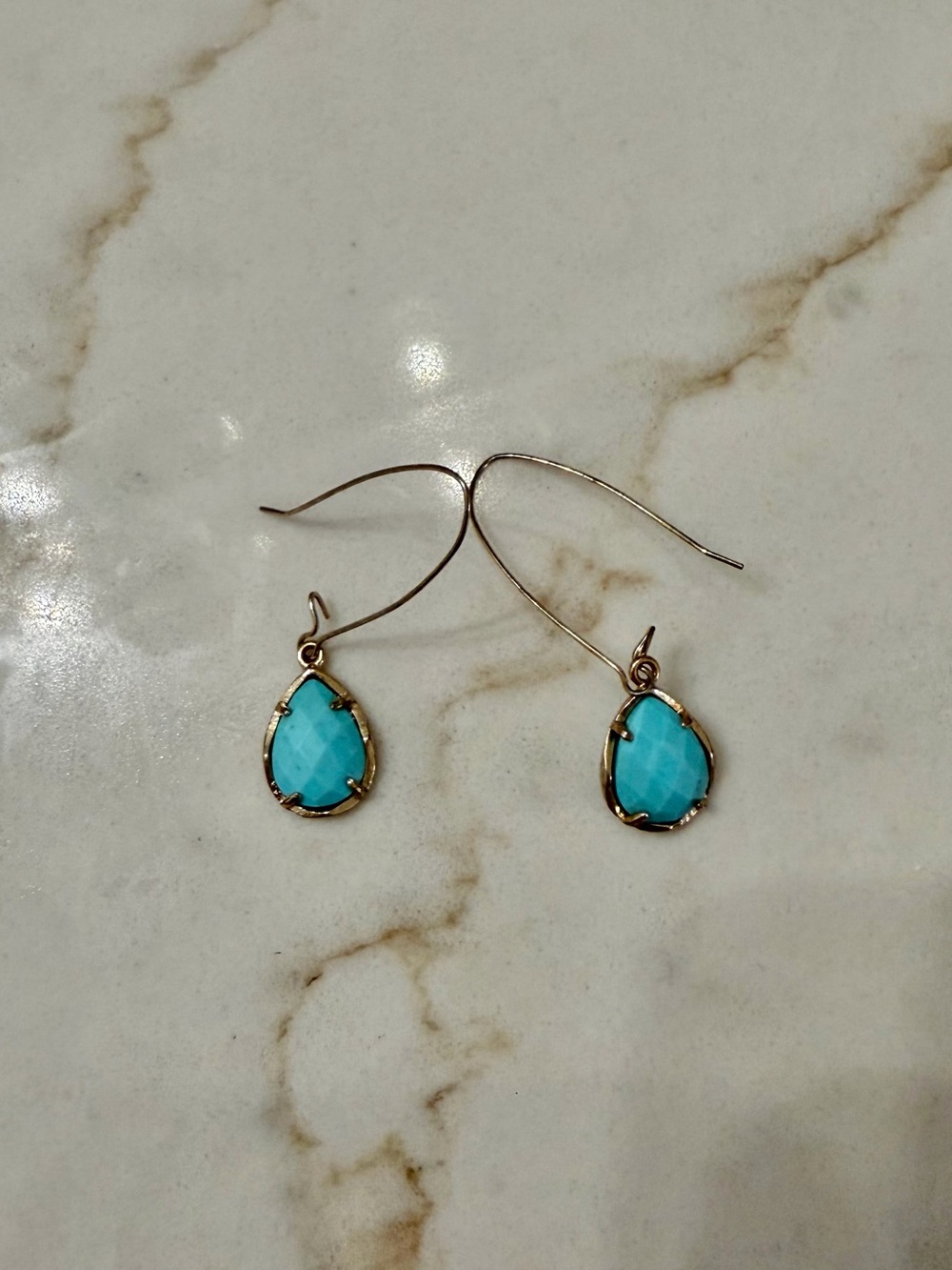 Kendra Scott Turquoise Teardrop Dangle Earrings